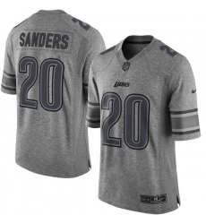 Men's Nike Detroit Lions #20 Barry Sanders Limited Gray Gridiron NFL Jersey
