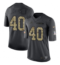 Youth Nike Detroit Lions #40 Jarrad Davis Limited Black 2016 Salute to Service NFL Jersey