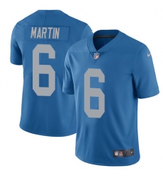 Men's Nike Detroit Lions #6 Sam Martin Limited Blue Alternate Vapor Untouchable NFL Jersey