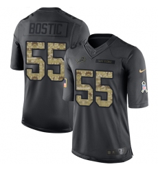 Youth Nike Detroit Lions #55 Jon Bostic Limited Black 2016 Salute to Service NFL Jersey