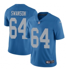 Youth Nike Detroit Lions #64 Travis Swanson Limited Blue Alternate Vapor Untouchable NFL Jersey