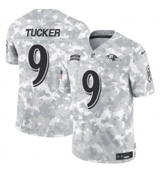Men's Baltimore Ravens #9 Justin Tucker 2024 F.U.S.E. Arctic Camo Salute to Service Limited Football Stitched Jersey Men's Baltimore Ravens #9 Justin Tucker 2024 F.U.S.E. Arctic Camo Salute to Service Limited Football Stitched Jersey