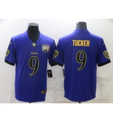 Men's Baltimore Ravens #9 Justin Tucker Purple Gold Limited Jersey Men's Baltimore Ravens #9 Justin Tucker Purple Gold Limited Jersey