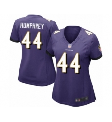 Women's Baltimore Ravens #44 Marlon Humphrey Game Purple Team Color Football Jersey