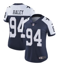Women's Nike Dallas Cowboys #94 Charles Haley Navy Blue Throwback Alternate Vapor Untouchable Limited Player NFL Jersey