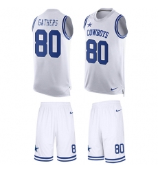Men's Nike Dallas Cowboys #80 Rico Gathers Limited White Tank Top Suit NFL Jersey