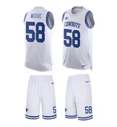 Men's Nike Dallas Cowboys #58 Damontre Moore Limited White Tank Top Suit NFL Jersey