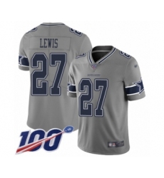 Men's Dallas Cowboys #27 Jourdan Lewis Limited Gray Inverted Legend 100th Season Football Jersey