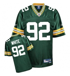 Reebok Green Bay Packers #92 Reggie White Green Team Color Replica Throwback NFL Jersey