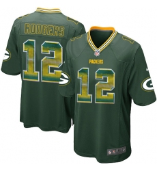 Youth Nike Green Bay Packers #12 Aaron Rodgers Limited Green Strobe NFL Jersey