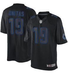 Men's Nike Indianapolis Colts #19 Johnny Unitas Limited Black Impact NFL Jersey