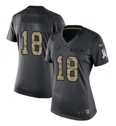 Women's Nike Indianapolis Colts #18 Peyton Manning Limited Black 2016 Salute to Service NFL Jersey