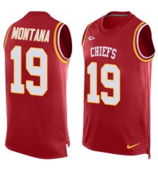 Men's Nike Kansas City Chiefs #19 Joe Montana Limited Red Player Name & Number Tank Top NFL Jersey