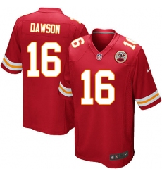 Men's Nike Kansas City Chiefs #16 Len Dawson Game Red Team Color NFL Jersey