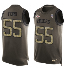 Men's Nike Kansas City Chiefs #55 Dee Ford Limited Green Salute to Service Tank Top NFL Jersey