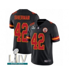 Men's Kansas City Chiefs #42 Anthony Sherman Limited Black Rush Vapor Untouchable Super Bowl LIV Bound Football Jersey