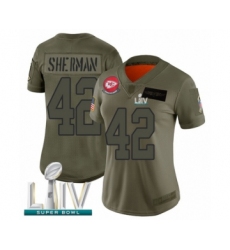 Women's Kansas City Chiefs #42 Anthony Sherman Limited Olive 2019 Salute to Service Super Bowl LIV Bound Football Jersey