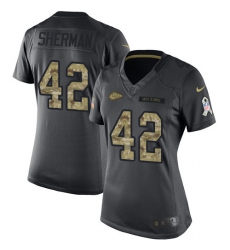 Women's Nike Kansas City Chiefs #42 Anthony Sherman Limited Black 2016 Salute to Service NFL Jersey