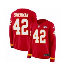 Women's Nike Kansas City Chiefs #42 Anthony Sherman Limited Red Therma Long Sleeve NFL Jersey