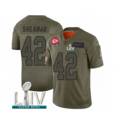 Youth Kansas City Chiefs #42 Anthony Sherman Limited Olive 2019 Salute to Service Super Bowl LIV Bound Football Jersey