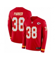 Men's Nike Kansas City Chiefs #38 Ron Parker Limited Red Therma Long Sleeve NFL Jersey