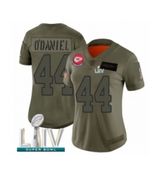 Women's Kansas City Chiefs #44 Dorian O'Daniel Limited Olive 2019 Salute to Service Super Bowl LIV Bound Football Jersey