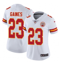 Women's Nike Kansas City Chiefs #23 Phillip Gaines White Vapor Untouchable Limited Player NFL Jersey